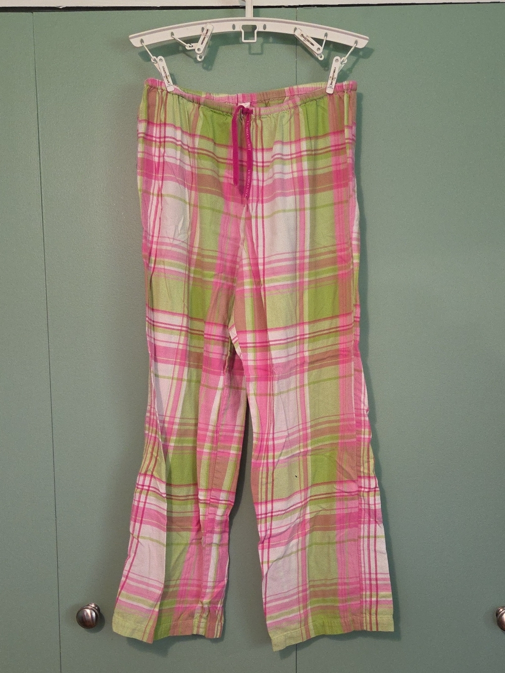Victorias Secret Pink and Green Plaid Pajama Lounge Pant Size Medium
